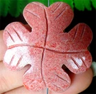 41x8mm Pink Argentina Rhodonite Four-leaf Clovers Heigth Hole Pendant ZL7035