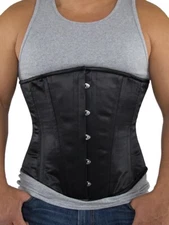 701 Mens - 32” Authentic Black Satin Underbust Corset