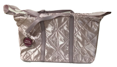 Travel Bag Weekender Carry On Sports Gym Workout Duffel Tote PINK Satin Womens