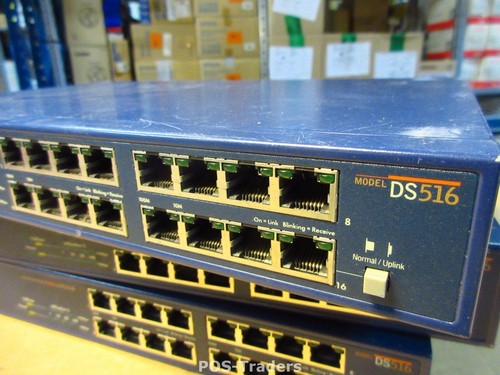 Netgear DS516 16X Ports 10/100 Mbps Dual Speed Stackable Hub 2X CASCADE INT - Bild 2 von 4
