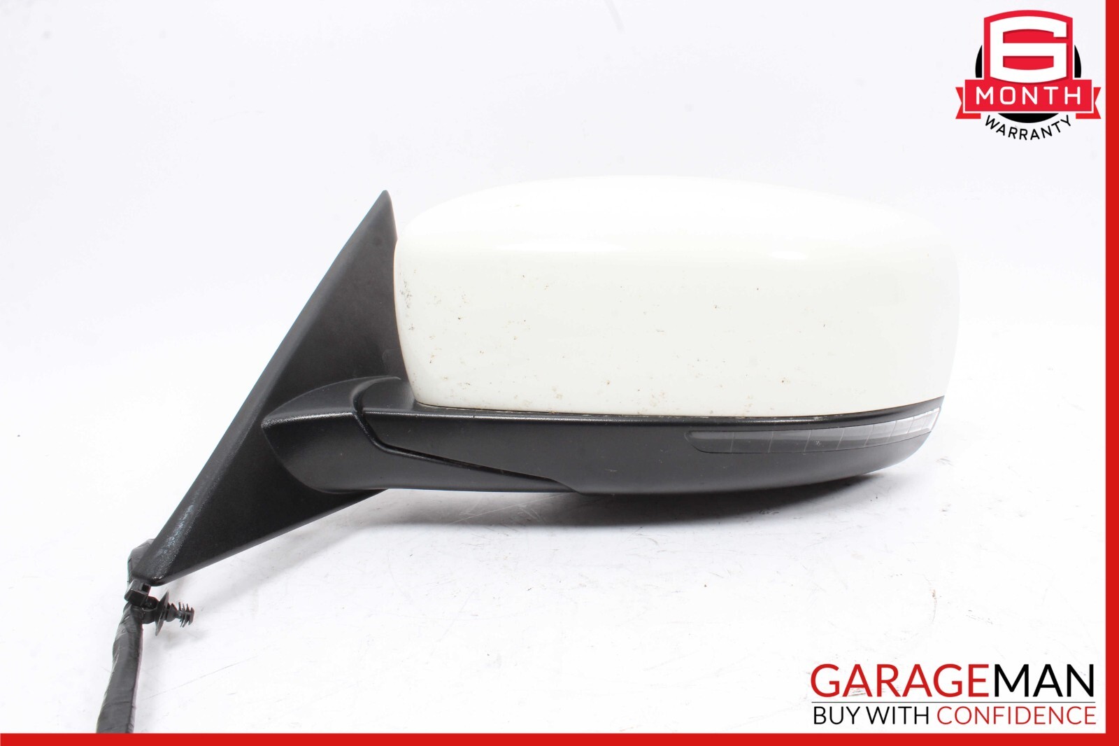 14-17 Maserati Ghibli Front Left Side Mirror Door Rear View Black/White OEM