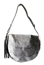 Hobo Inked Hide Collectors Edition 2018 Leather Maverick Shoulder Handbag Gray