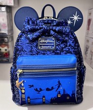 Loungefly MMMA Minnie Mouse Peter Pan Sequins backpack 6/12 NWT