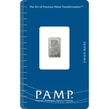 Pamp Suisse Lady Fortuna 1 Gram Platinum Bar - Large Card Assay
