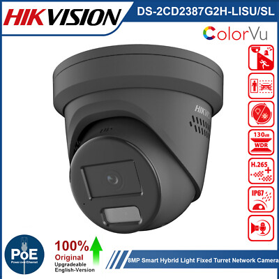 Hikvision DS-2CD2387G2H-LISU/SL 4K 8MP CorlorVu 2-Wege Audio IP Kamera Schwarz