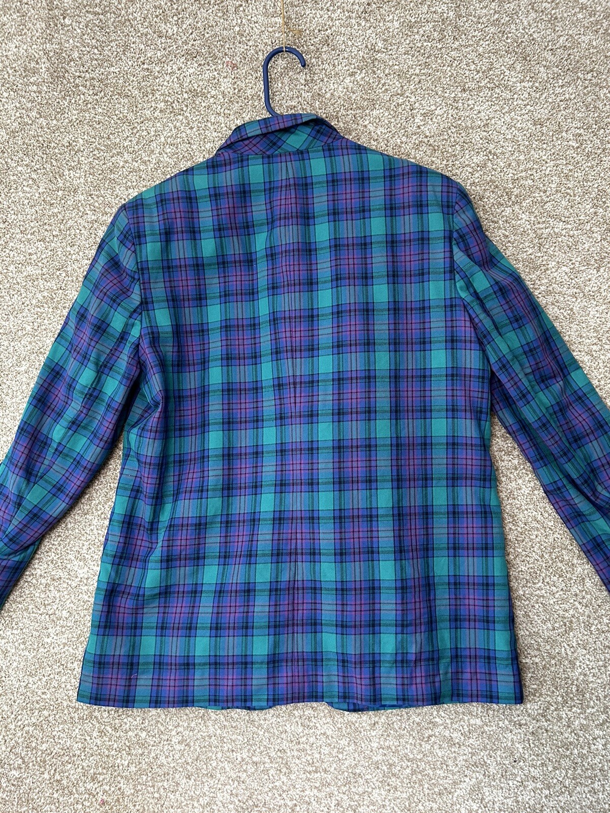 Vintage Pendleton One Button Green Blue Blazer Wo… - image 6