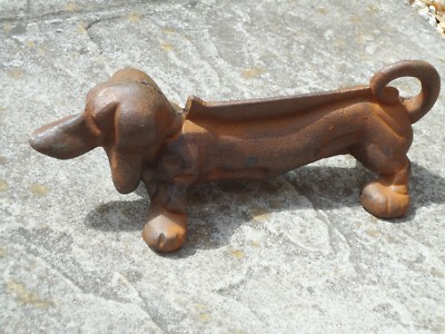  Dackel Hund Stiefelschaber Gusseisen 3,2k - Gummistiefel / Schuh / Tür Tritt Geschenk