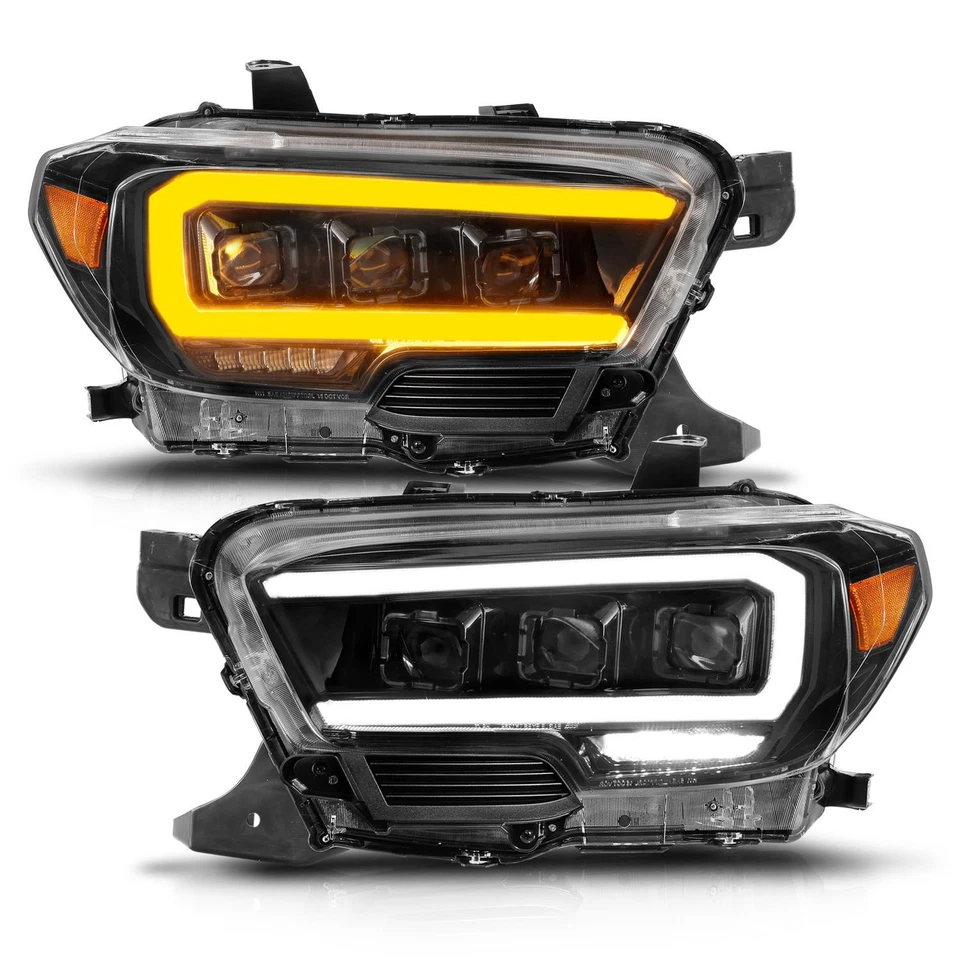 Anzo Black Sequential U-Bar Projector LED Headlights for 2016-2020 Toyota Tacoma Foto 3 de 4