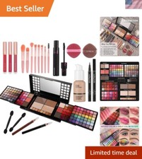 Set trucco completo - 84 ombretti, fondotinta, rossetto e altro in compatto