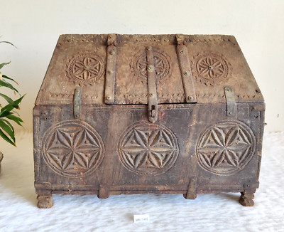 Antikes Mandala-Deko Handmade Hütte Dreieck Schatztruhe Holzbox WN323