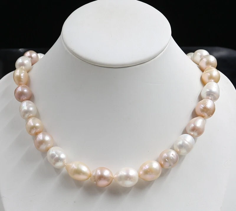 18" GENUINE NATURAL 12-14 MM SOUTH SEA BAROQUE PEARL NECKLACE - Image 2 of 4