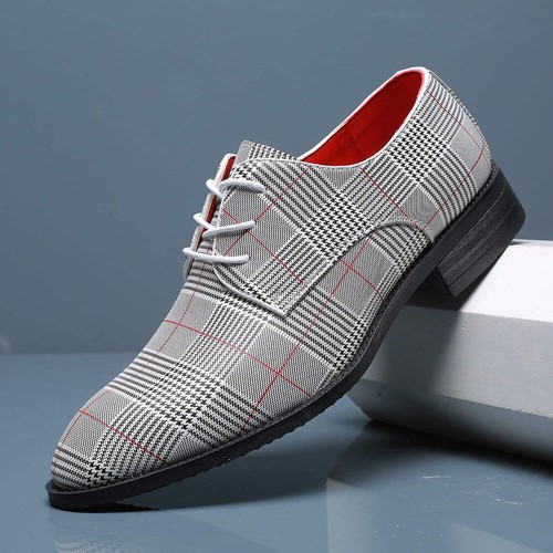 Men's Leather Shoes Business and Casual Lace-up Dress Shoes All-match Low Top Sh - 第 2/30 張圖片