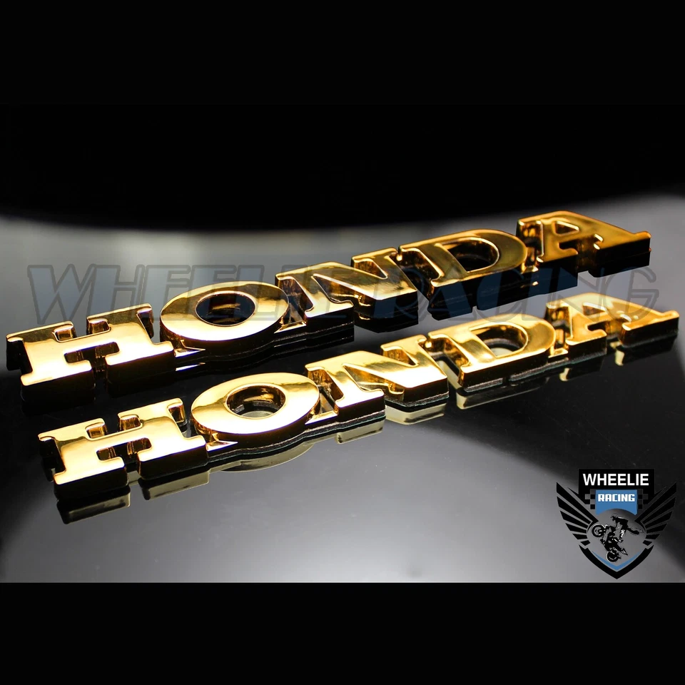 X2 6" CHROMED GOLD 4MM VERY 3D EMBLEM DECAL FAIRING/FENDER STICKER HONDA LOGO — 第 2/3 张图片