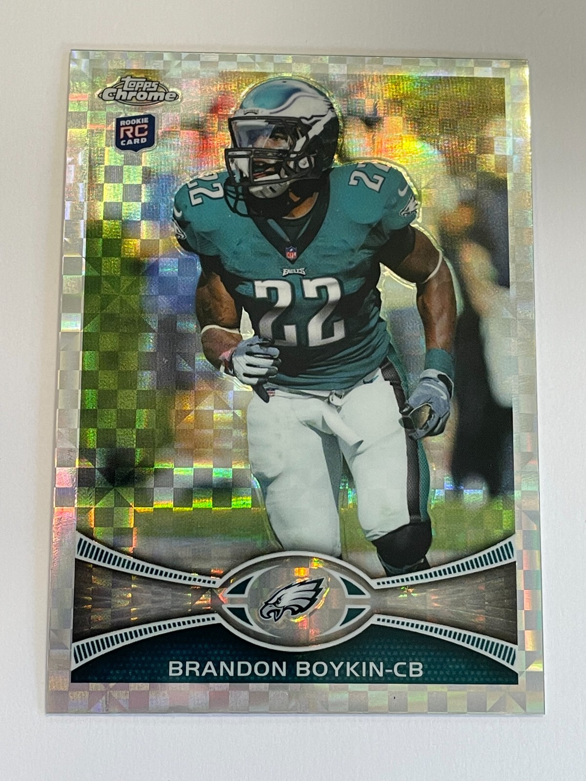2012 Topps Chrome Football X-Fractor - Brandon Boykin RC - Philadelphia Eagles
