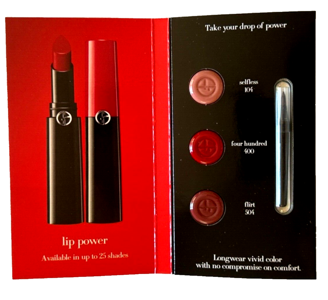 Giorgio Armani Lip Power Longwear Lipstick #400, 104, 504 TRAVEL