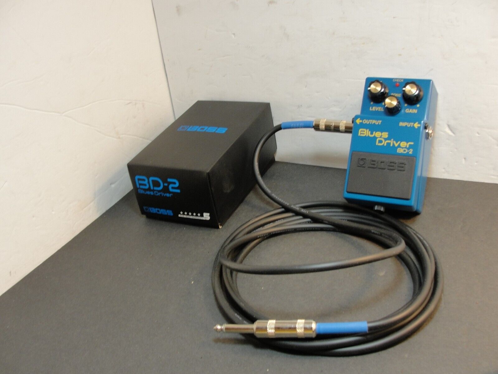 Boss BD-2 Blues Driver Overdrive with Keeley Phat Mod, One Guitar Cord.