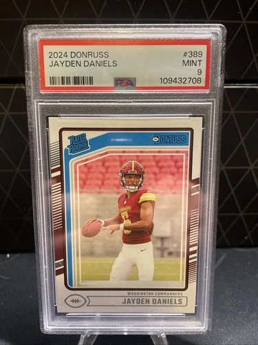 🔥 2024 Panini Donruss Rated Rookie Jayden Daniels #389 (RC) PSA 9 🔥