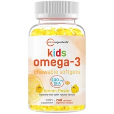 Micro Ingredients Omega-3 for Kids, 240 Veggie Softgels