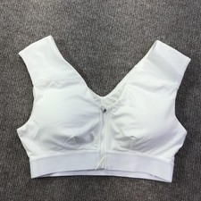 Tommie Copper Sports Bra Womens Medium White Zip Front Compression Copper Znergy