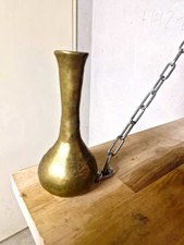 Messing Vase schlanke bauchige Flaschenform goldfarben Vintage Deko