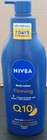 NIVEA Q10 Firming Rich Body Lotion + Vitamin C Dry Skin 400ml Moisturiser Pump