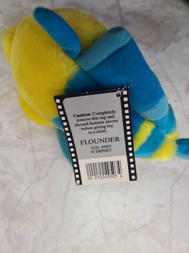 Disney The Little Mermaid Flounder Plush 10" NWT - Picture 5 of 6
