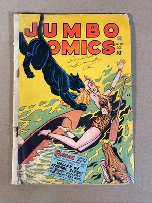 Jumbo Comics #104 (Fiction House 1947) Sheena! Matt Baker Art! Cover detached