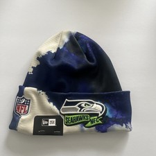 Seattle Seahawks New Era Sideline Ink Dye Cuffed Knit Beanie Hat Navy NFL Cap