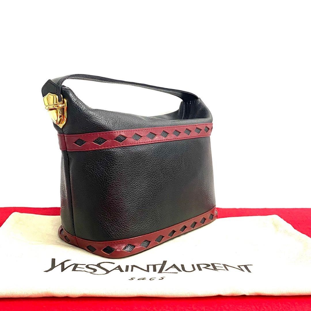 Yves Saint Laurent Black Mini Leather Tote Handbag Pre-Owned Excellent Condition