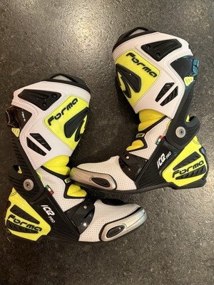 Forma ICE PRO FLOW Motorcycle Racing Boots   White, Black, Neon - EU43 / US 9