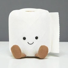 6" Toilet Paper Plush Toy, Jellycat Inspired Soft Stuffed Novelty Gift