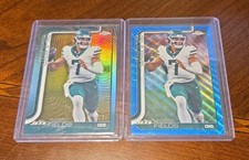 Justin Fields 2025 Topps Chrome Football Gold Etch /50 & Blue Wave /150 Lot #237
