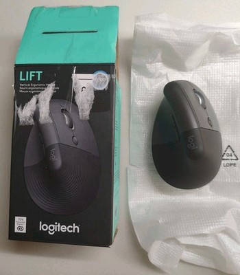 Logitech Lift Vertical Ergonomic Mouse Wireless Bluetooth w/ USB Dongle ...