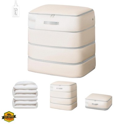 Comforter Storage Bag - Extra Large Capacity Blanket Storage Bags 4-Layer Ult...
