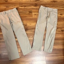 Pack of 2 Eldorado Pants Boys 32 Husky Beige Cotton Blend Straight Leg Classic