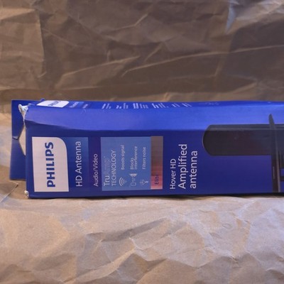 Philips Hover HD Amplifed Indoor TV Antenna, Mount to TV - Black **OPEN BOX**