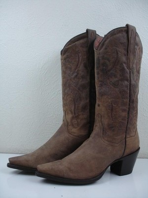 Dan Post Women's sz 9 M DP3208 Maria Brown Leather Cowboy Western Boots Snip-Toe