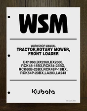 Tractor Workshop Technical Repair Manual Mower Deck Kubota  BX1860 BX2360 BX2660