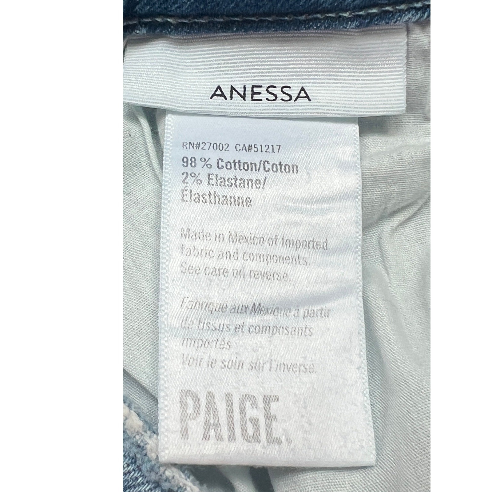 NWT PAIGE Anessa High Rise Wide Leg Jeans 31 Viva Blue Utility Raw Hem image 10