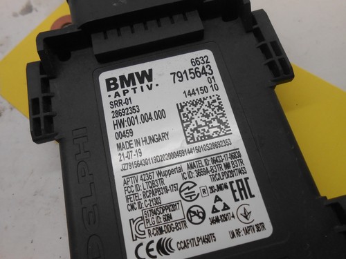 2019 BMW G01, X3, G30, G20 Blind Spot Radar Sensor 66327915643 / 7915643 GC0905 - Picture 3 of 4