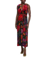 Farm Rio Flower Season Black Wrap Maxi Dress Women's