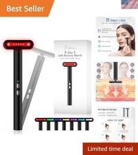 Led-Light-Therapy, 7 Color Face Skincare Wand with Facial Massager LED Face S...