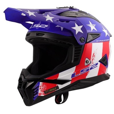 LS2 Red/White/Blue Gate II Battle Scar Helmet 708-1126