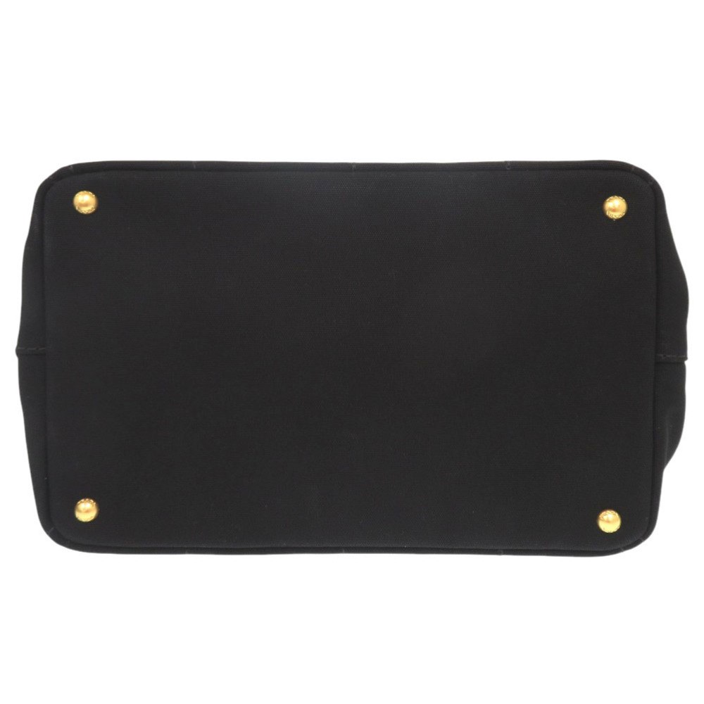 Excellent Condition Prada Canapa Canvas Black 2WAY Tote Bag Shoulder Bag Handbag thumbnail 3
