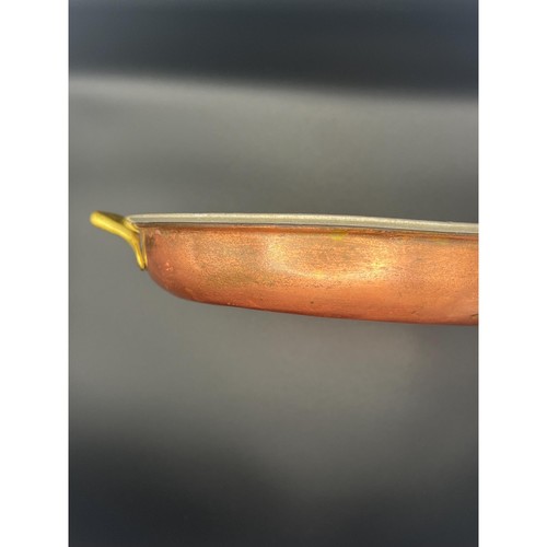 VINTAGE Copper Gratin Pan with Brass Handles 8” Diameter - Picture 8 of 10