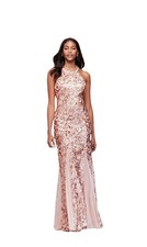 MORGAN AND CO Glitter Lace and Jersey High-Neck Gown with Godets Size 5 Juniors