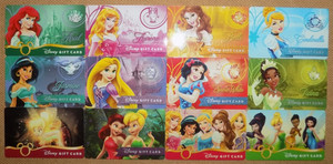 12 ASSORTED DISNEY PRINCESSES GIFT CARDS (NO MONETARY VALUE ON THEM)