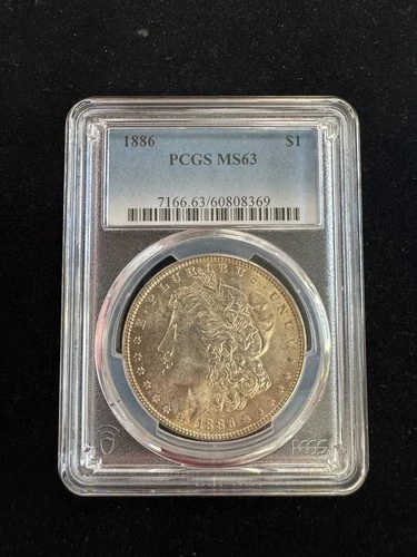 1886 $1 Morgan Silver Dollar PCGS MS63 NO RESERVE