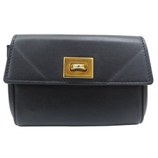 BALENCIAGA Rodeo Flap Card Holder Black Calfskin Leather 8145262
