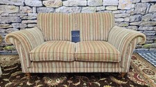 PARKER KNOLL BURGHLEY  2 SEATER SOFA IN BASLOW STRIPE GOLD RRP £1850